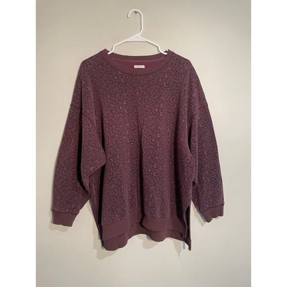 American Eagle Purple Cheetah Ahh-Mazingly Soft Jegging Fit Crew Neck Size M - Picture 1 of 8